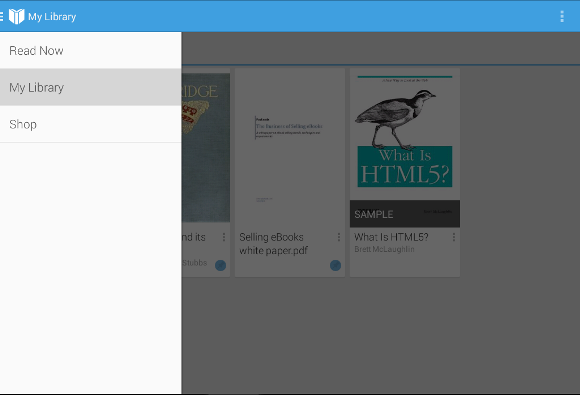 Google Play Books Library View